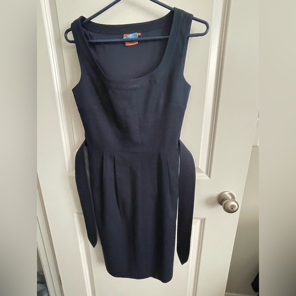 Tory Burch Navy Cotton Sleeveless Dress